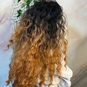 Ombré Brown Half Wig